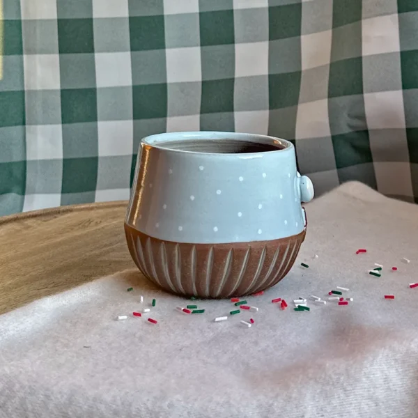 kubek Świąteczny elegant w groszki