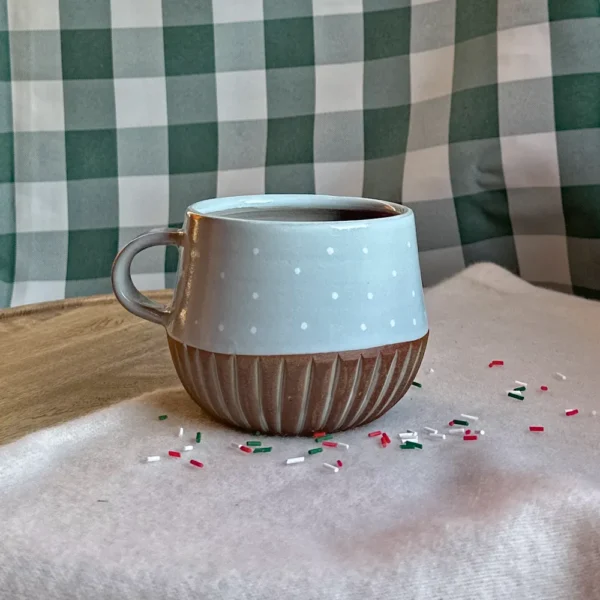 kubek Świąteczny elegant w groszki