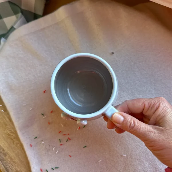 kubek Świąteczny elegant w groszki