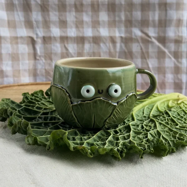 kubek kapustka ciemna zieleń