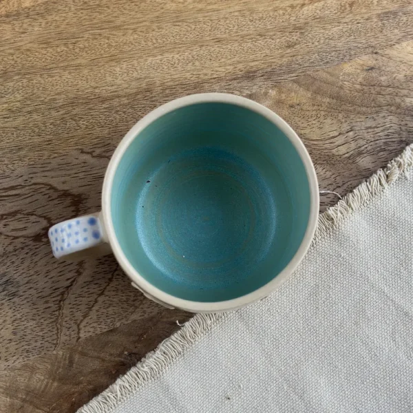 kubek pierożki błękit