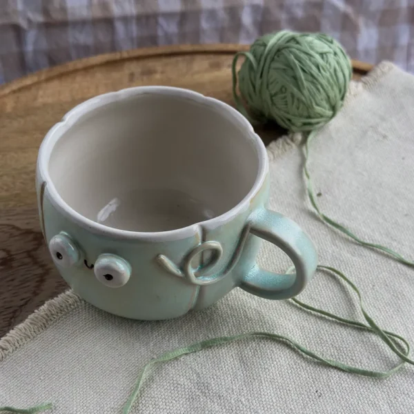 kubek dynia pastelowo seledynowy