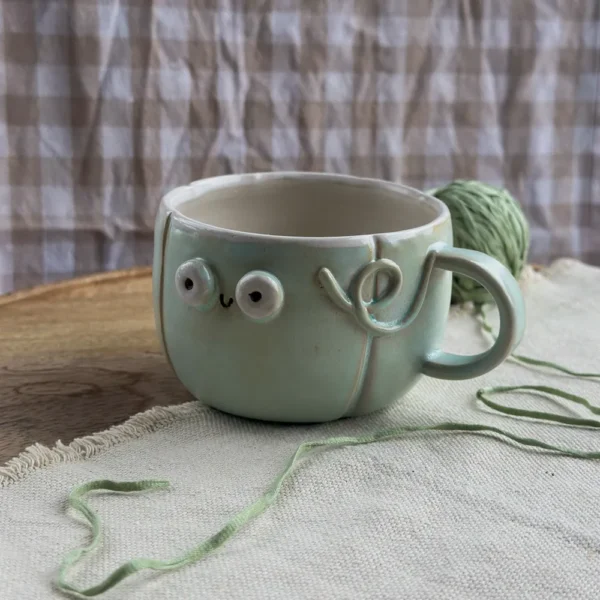 kubek dynia pastelowo seledynowy