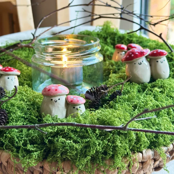 grzybki para białe kapelusze w kropki